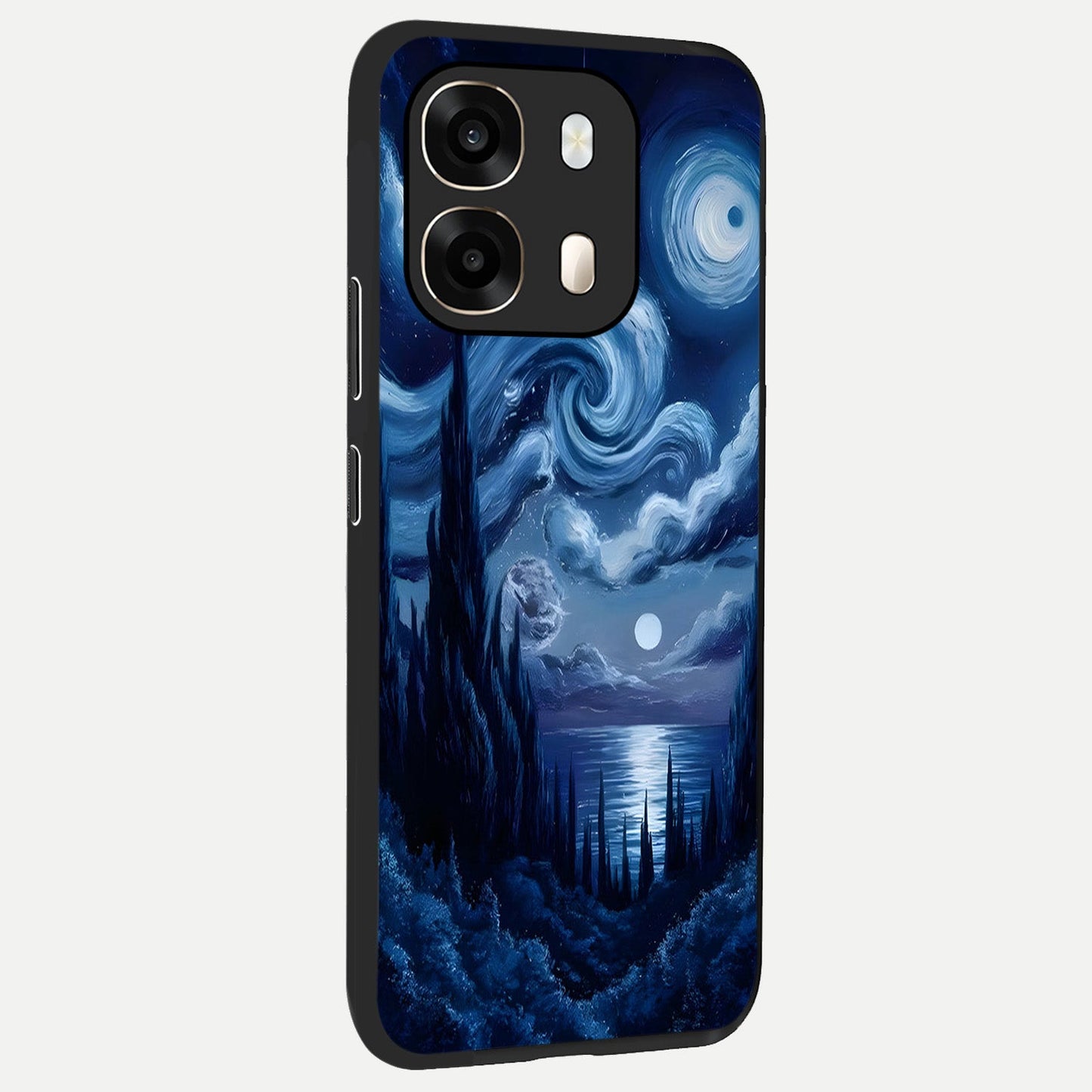 Celestial Dream Van Gogh back cover For Oppo A6 slim fit glass case with vibrant aesthetic design