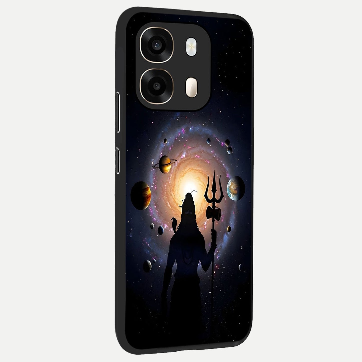 Galactic Shiva Vision back cover For Oppo A6 slim fit glass case with vibrant aesthetic design