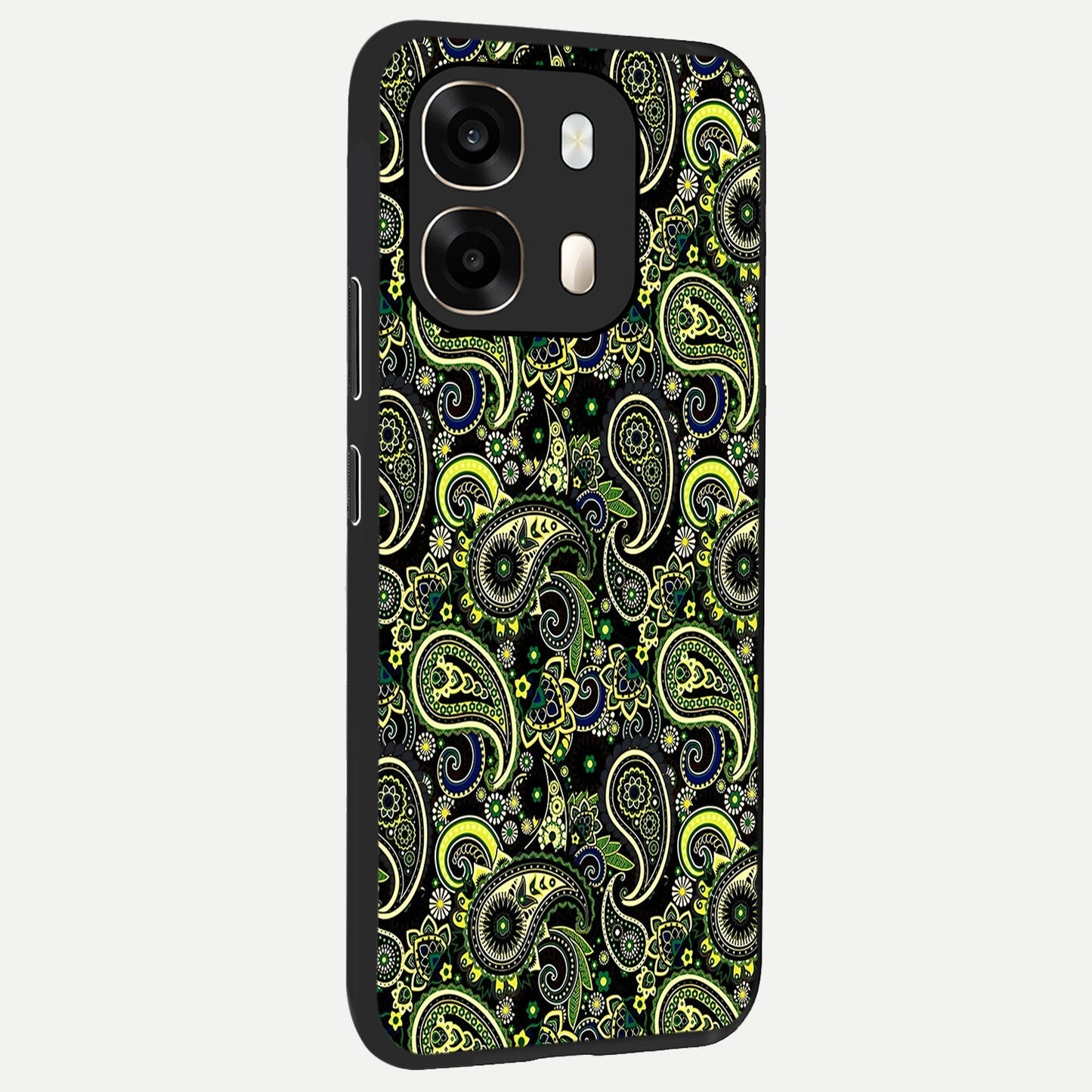 Green Lemon back cover For Oppo A6 slim fit glass case with vibrant aesthetic design