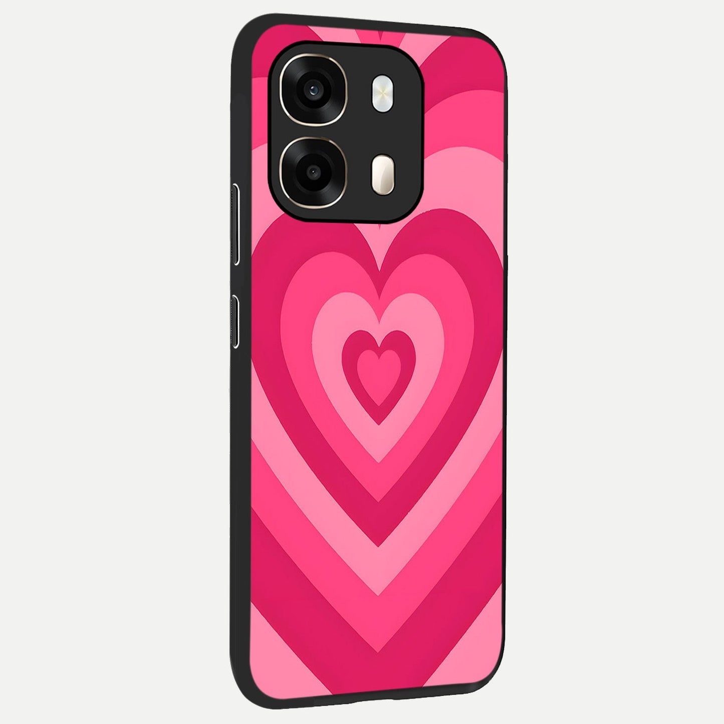 Layered Love Hearts back cover For Oppo A6 slim fit glass case with vibrant aesthetic design