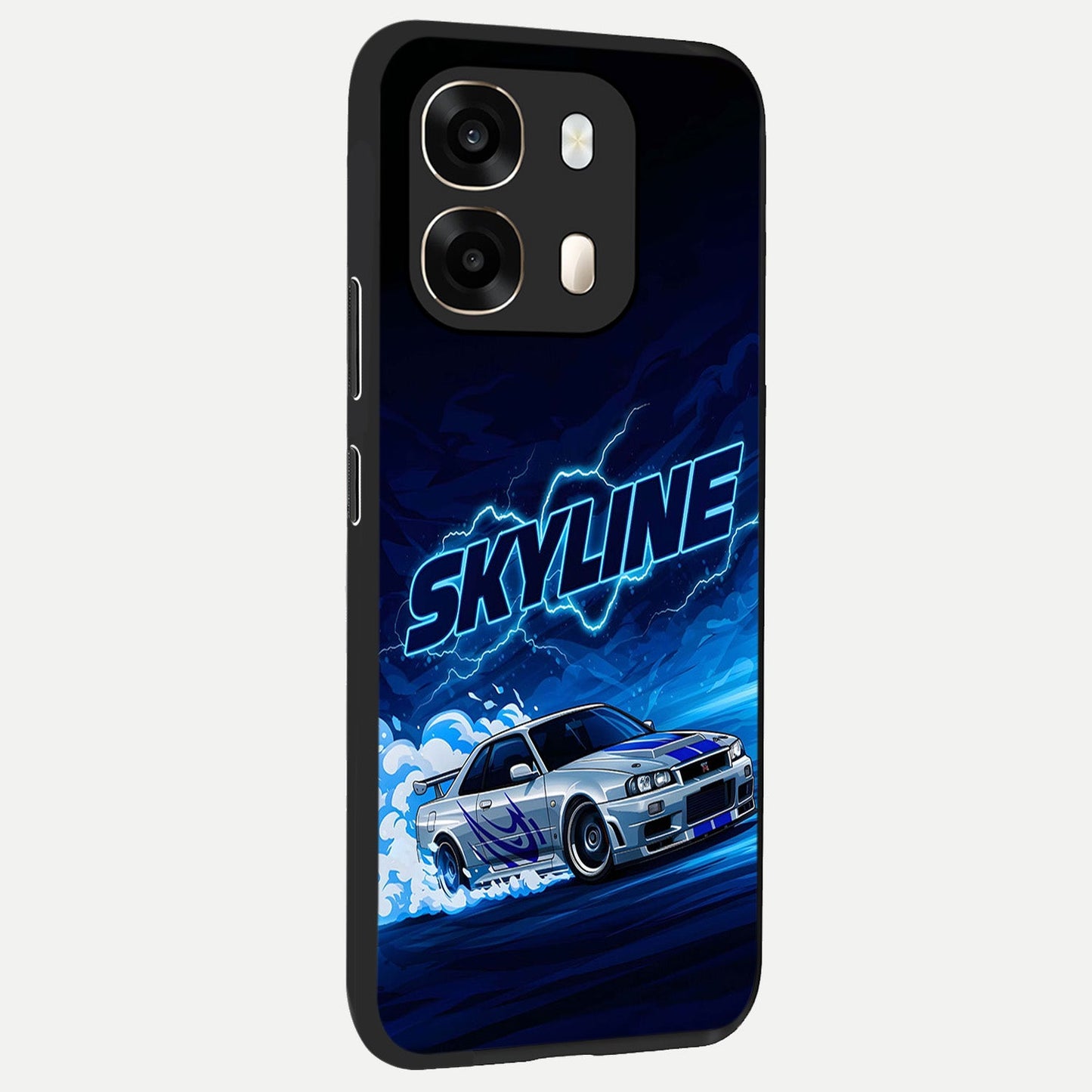 Neon Drift Beast back cover For Oppo A6 slim fit glass case with vibrant aesthetic design