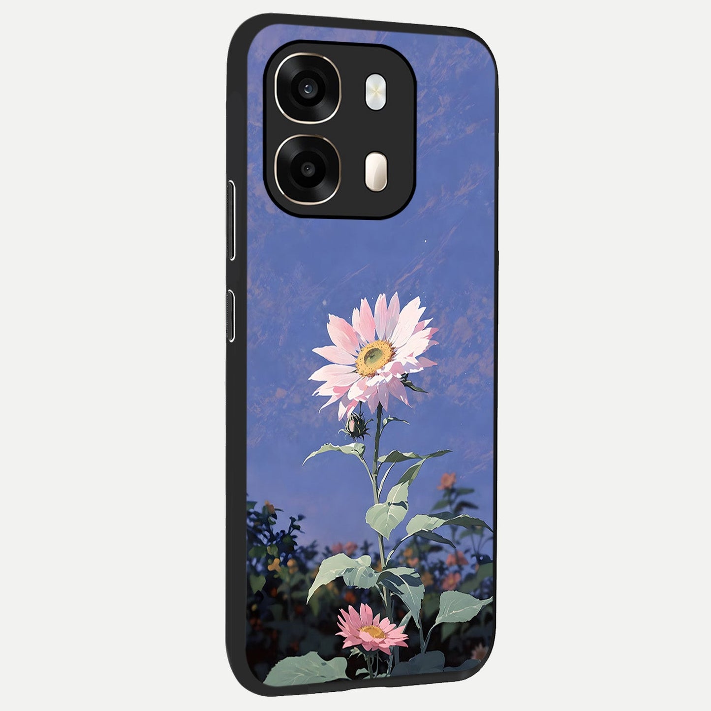 Pink Shells Outline back cover For Oppo A6 slim fit glass case with vibrant aesthetic design