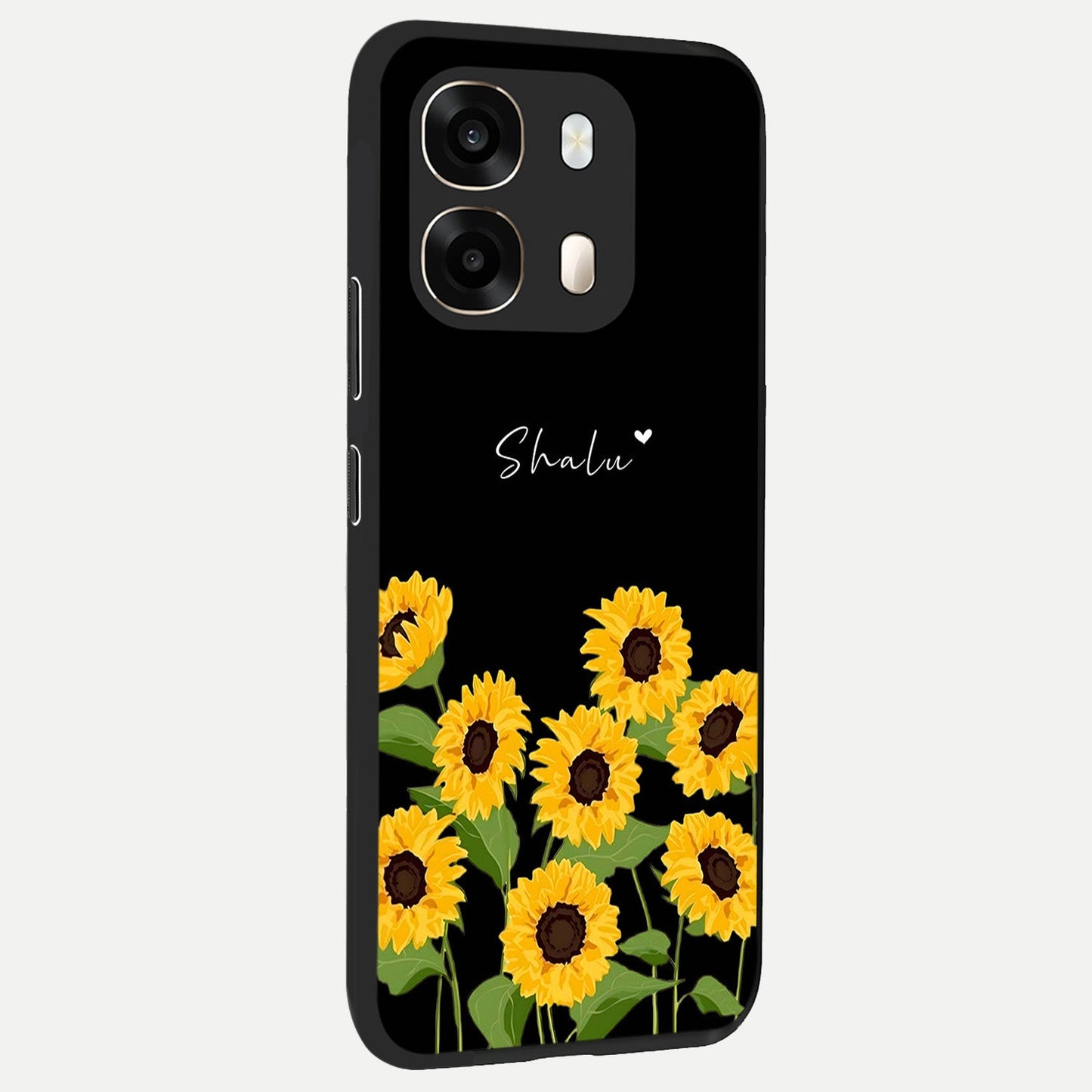 Sunflower Sky Bloom back cover For Oppo A6 slim fit glass case with vibrant aesthetic design