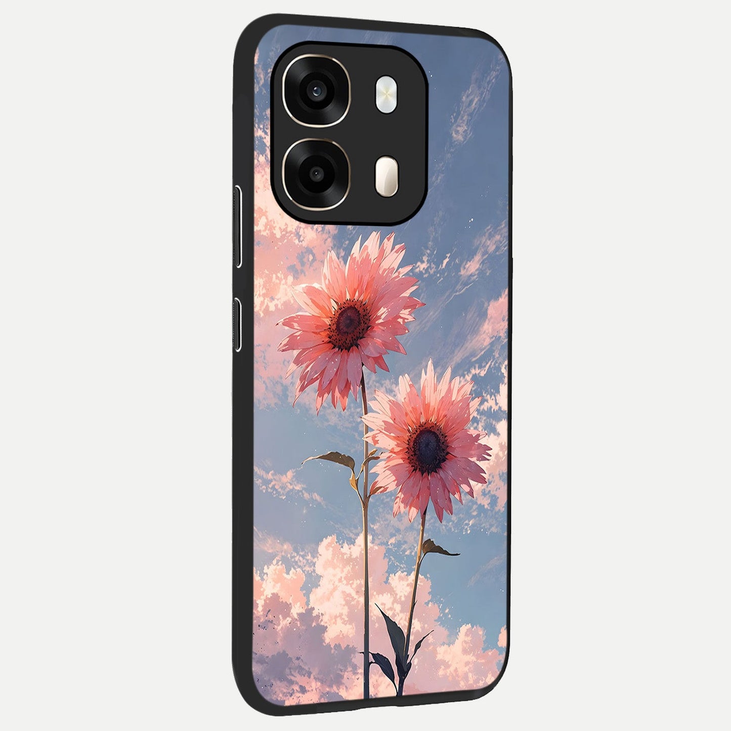 Sun Moon Balance back cover For Oppo A6 slim fit glass case with vibrant aesthetic design