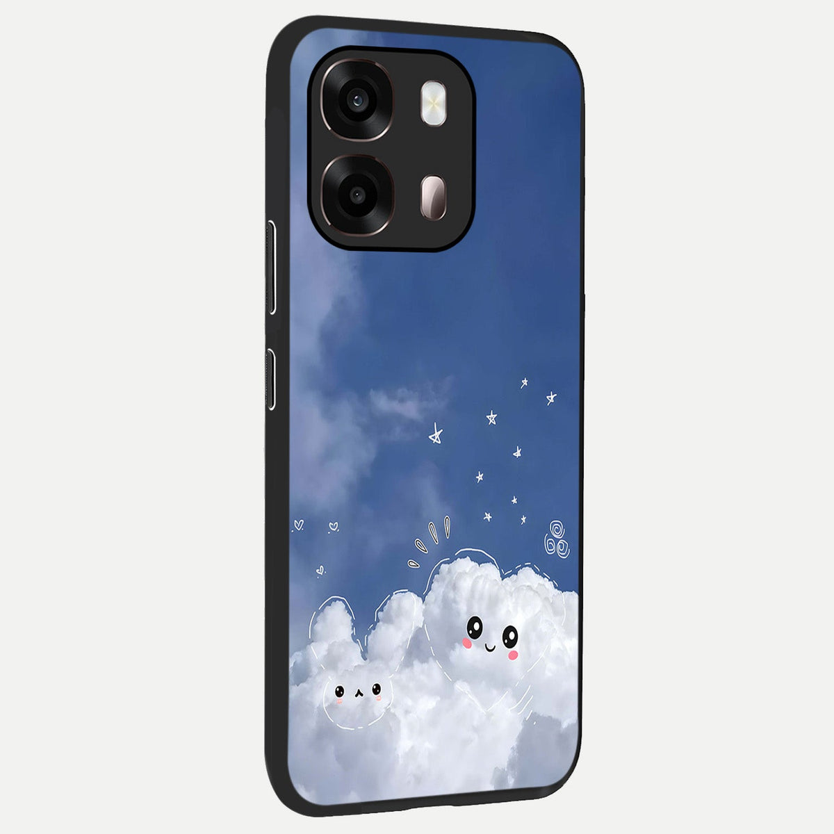 Cute Blossom Cloud back cover For Oppo A6 Pro 5G slim fit glass case with vibrant aesthetic design