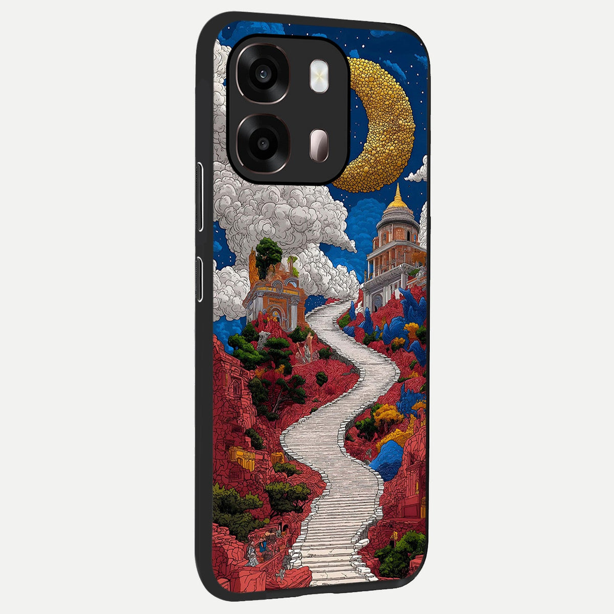 Heavenly Moon Path back cover For Oppo A6 Pro 5G slim fit glass case with vibrant aesthetic design