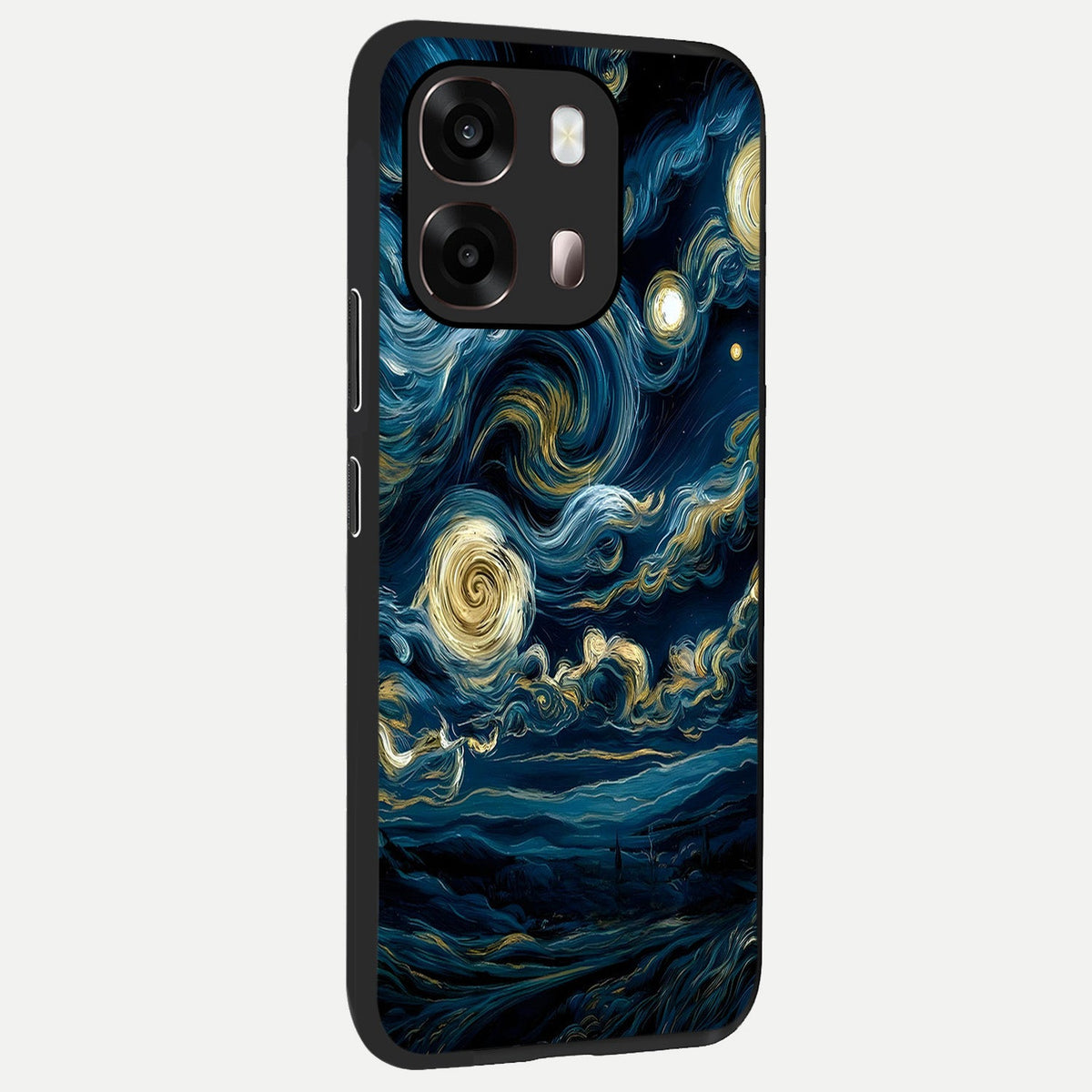 Midnight Sky Whirl back cover For Oppo A6 Pro 5G slim fit glass case with vibrant aesthetic design