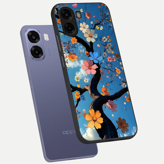 Blossom Dream Sky phone case For Oppo A6s showing premium glass back cover with detailed artwork