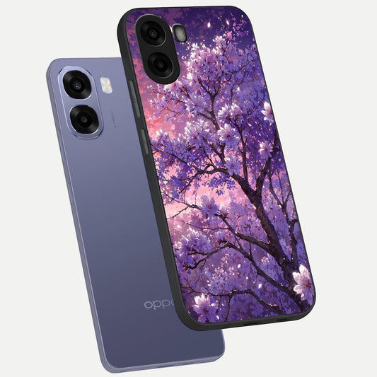 Blossom Tree phone case For Oppo A6s showing premium glass back cover with detailed artwork