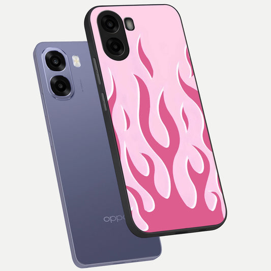 Blush Flame Energy phone case For Oppo A6s showing premium glass back cover with detailed artwork