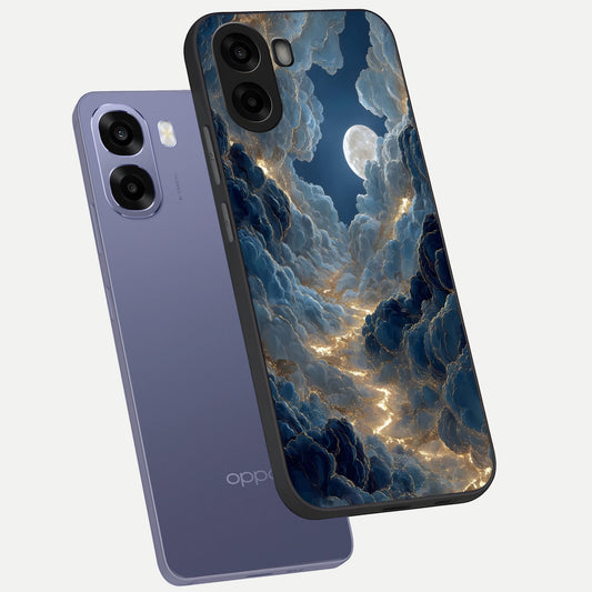 Celestial Cloud Road phone case For Oppo A6s showing premium glass back cover with detailed artwork