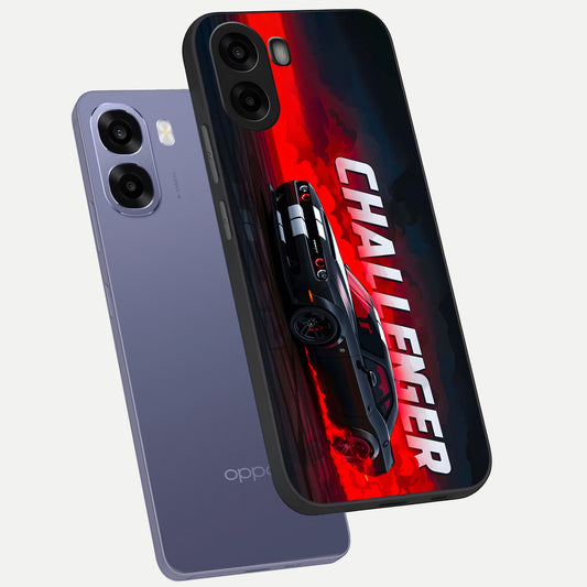 Crimson Challenger Fury phone case For Oppo A6s showing premium glass back cover with detailed artwork