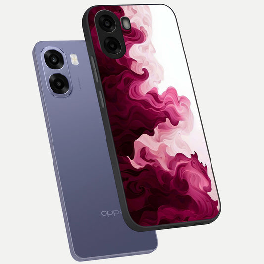 Crimson Wave Flow phone case For Oppo A6s showing premium glass back cover with detailed artwork