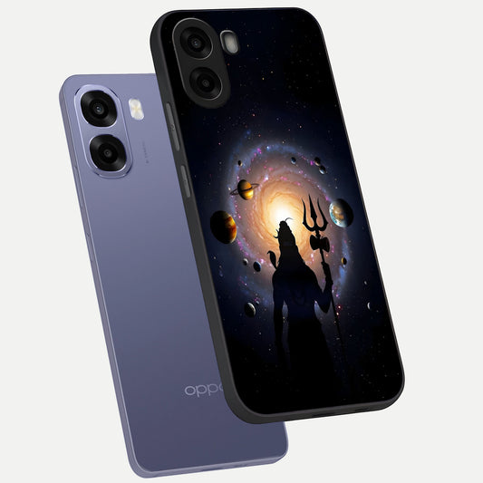 Galactic Shiva Vision phone case For Oppo A6s showing premium glass back cover with detailed artwork