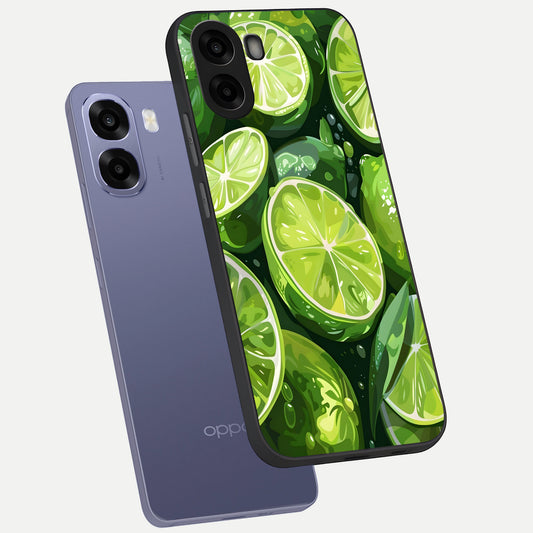 Green Kawasaki phone case For Oppo A6s showing premium glass back cover with detailed artwork