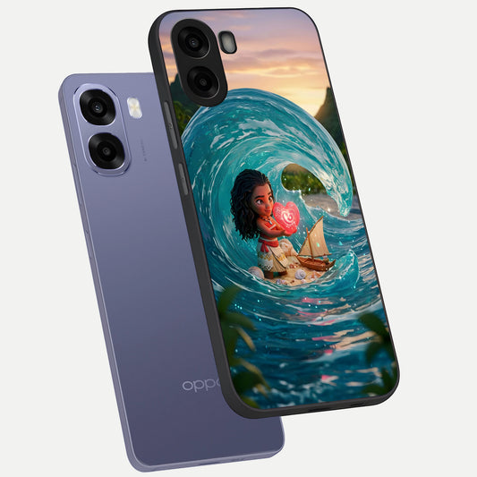 Heart of Ocean phone case For Oppo A6s showing premium glass back cover with detailed artwork