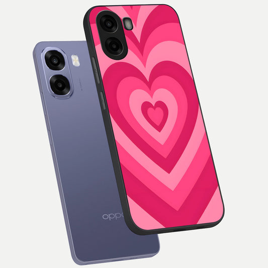 Layered Love Hearts phone case For Oppo A6s showing premium glass back cover with detailed artwork
