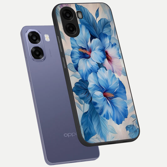 Ocean Hibiscus Grace phone case For Oppo A6s showing premium glass back cover with detailed artwork