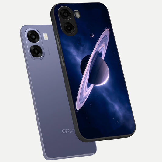 Saturn Ring Mystique phone case For Oppo A6s showing premium glass back cover with detailed artwork