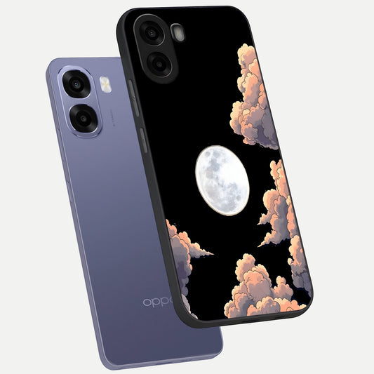 Shade Cloud Moon phone case For Oppo A6s showing premium glass back cover with detailed artwork
