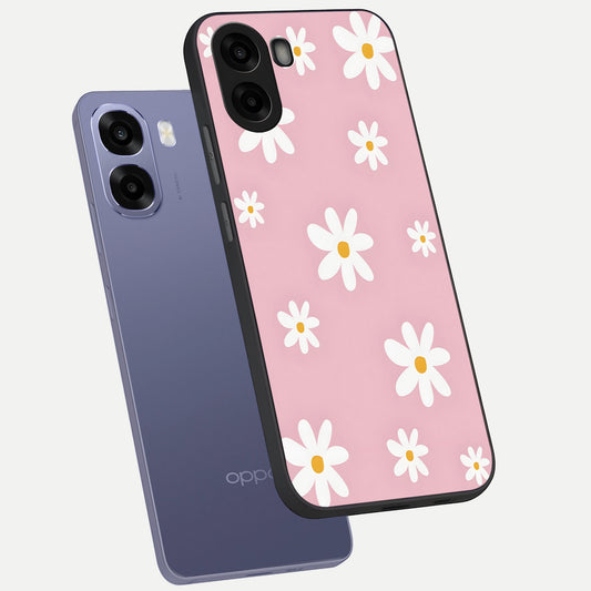 Soft Daisy Bliss phone case For Oppo A6s showing premium glass back cover with detailed artwork
