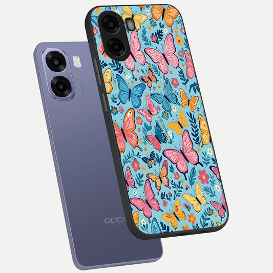 Spring Wing Garden phone case For Oppo A6s showing premium glass back cover with detailed artwork