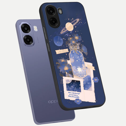 Starlit Cosmic Jar phone case For Oppo A6s showing premium glass back cover with detailed artwork