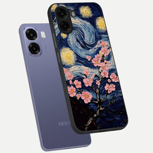 Van Gogh Scenery phone case For Oppo A6s showing premium glass back cover with detailed artwork