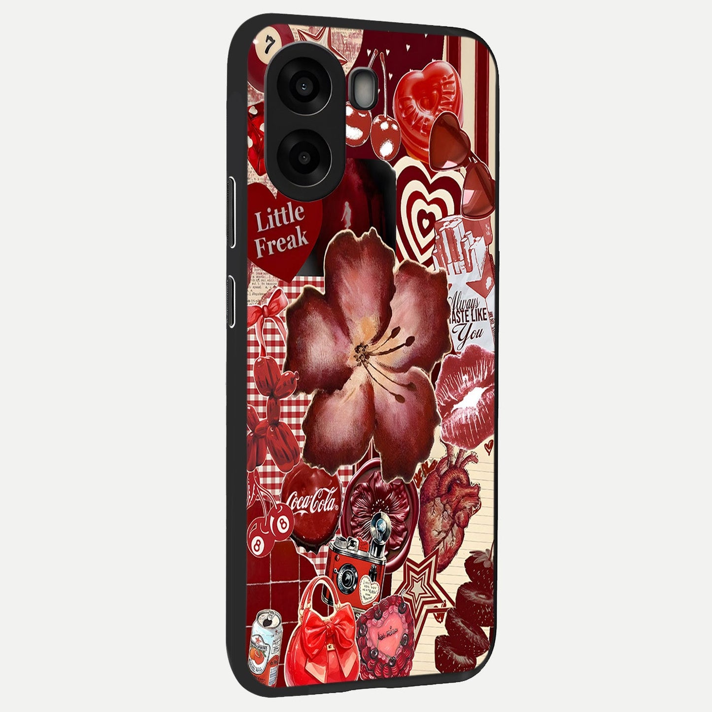 Aesthetic Little Freak back cover For Oppo A6s slim fit glass case with vibrant aesthetic design