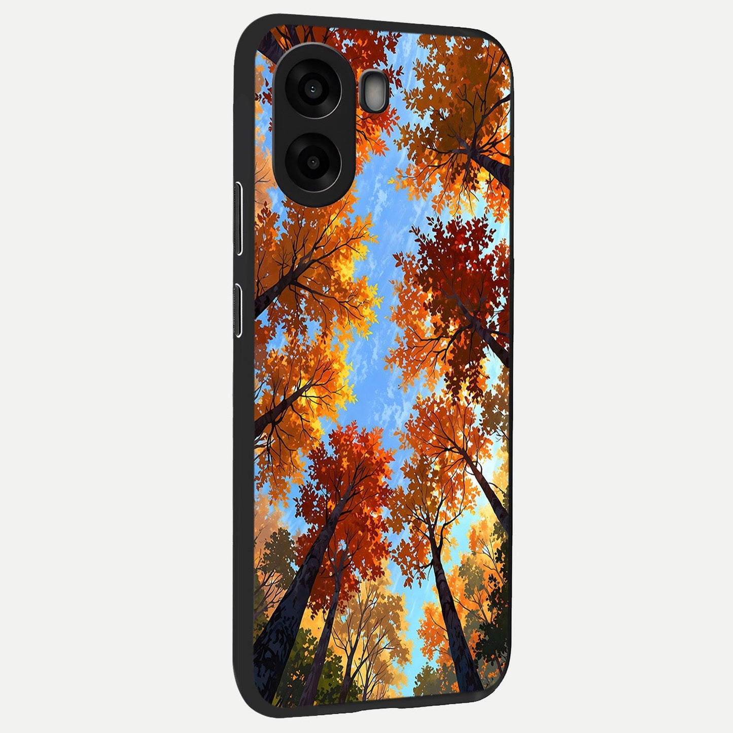 Autumn Sky Rise back cover For Oppo A6s slim fit glass case with vibrant aesthetic design