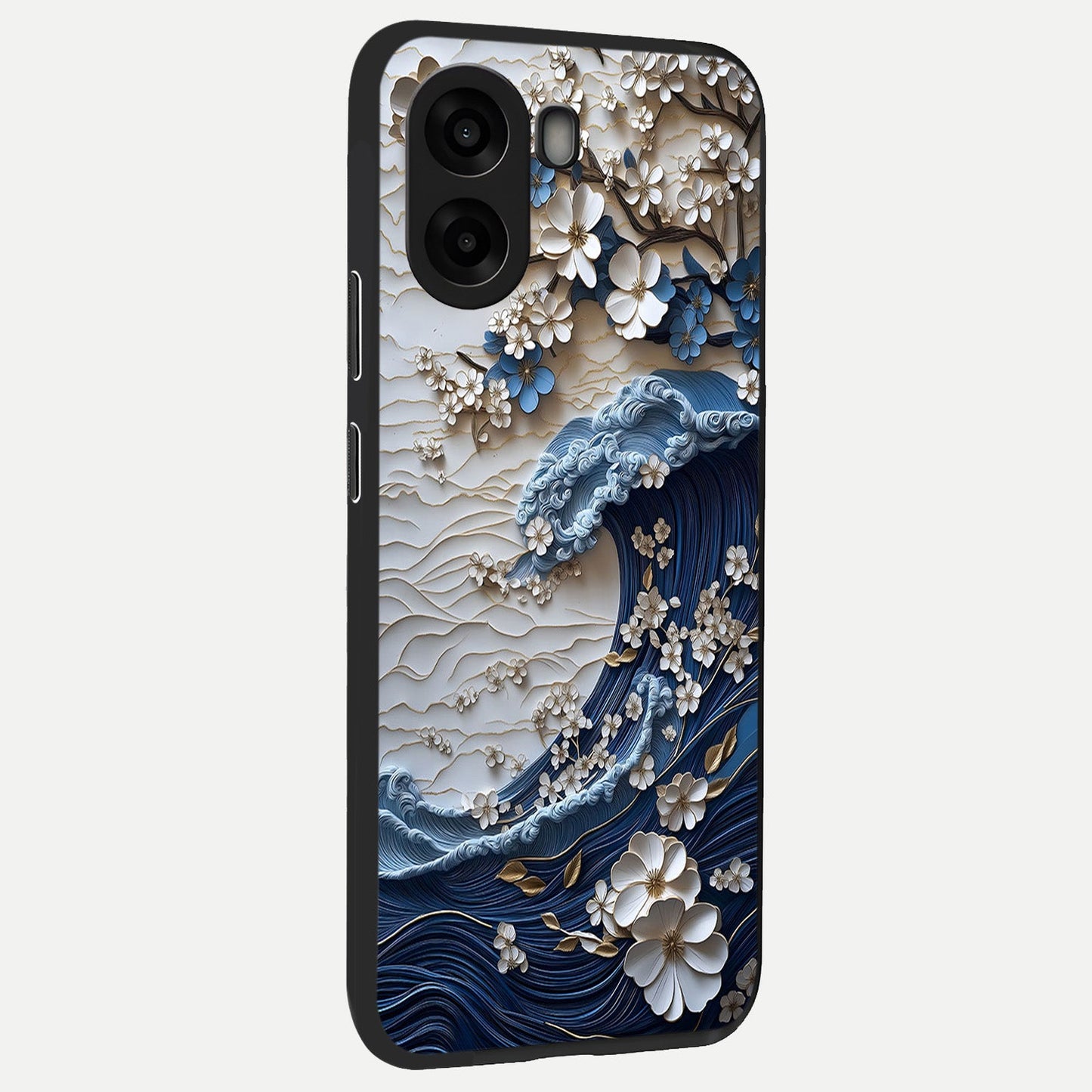 Blossom Wave Art back cover For Oppo A6s slim fit glass case with vibrant aesthetic design