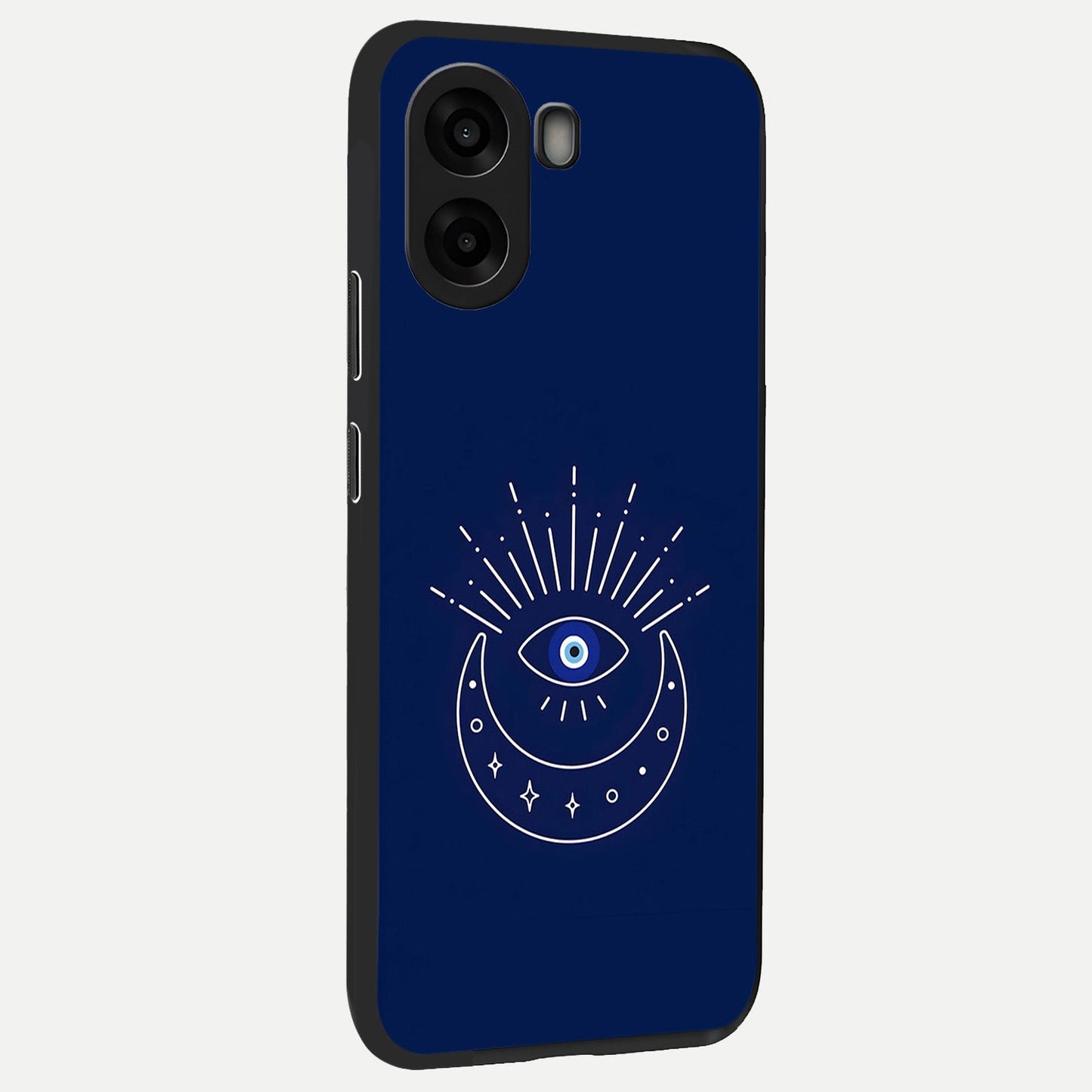 Blue Evil Eye back cover For Oppo A6s slim fit glass case with vibrant aesthetic design