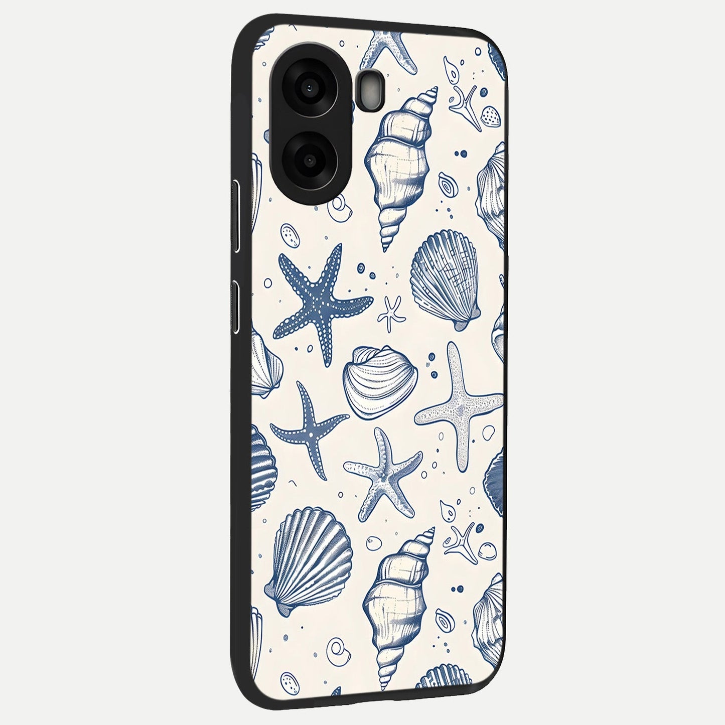 Blue Ocean Outline back cover For Oppo A6s slim fit glass case with vibrant aesthetic design