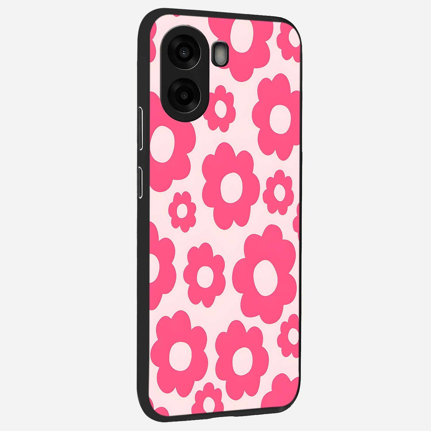 Blush Flower Pop back cover For Oppo A6s slim fit glass case with vibrant aesthetic design