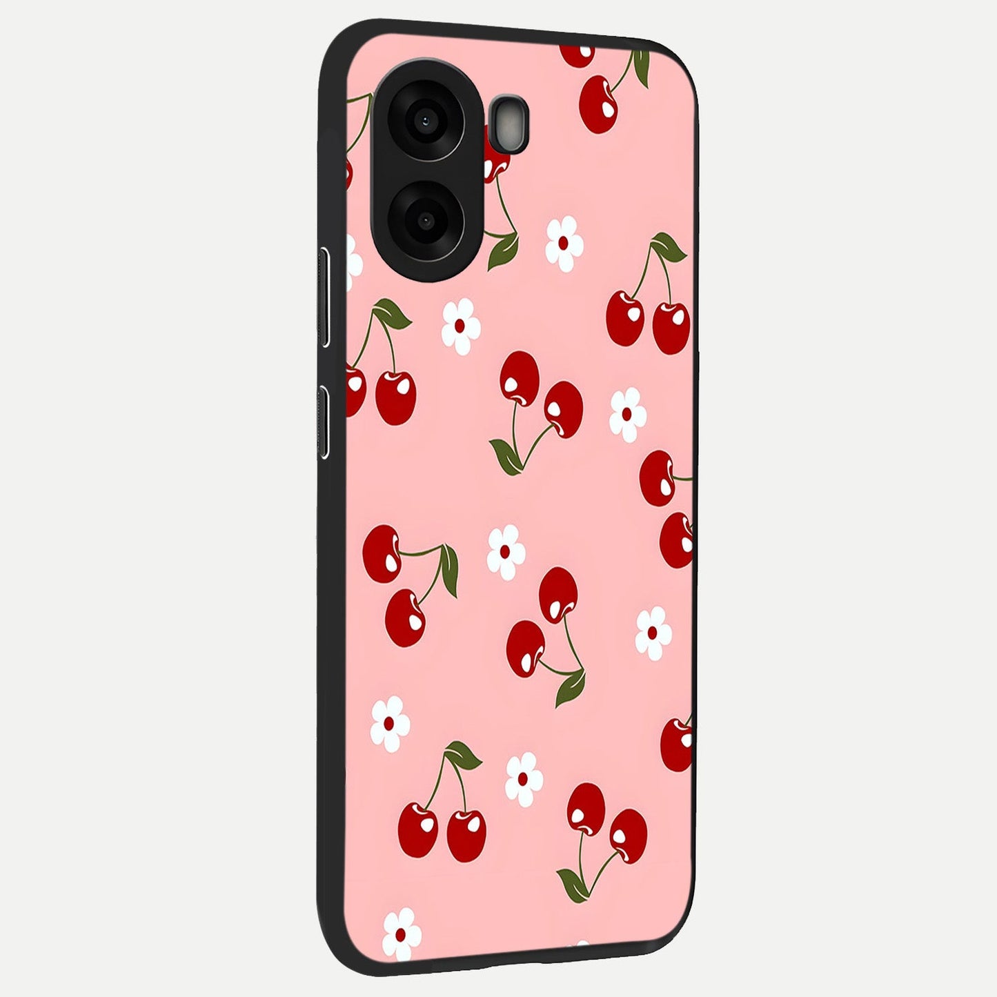 Cherry Love Mood back cover For Oppo A6s slim fit glass case with vibrant aesthetic design