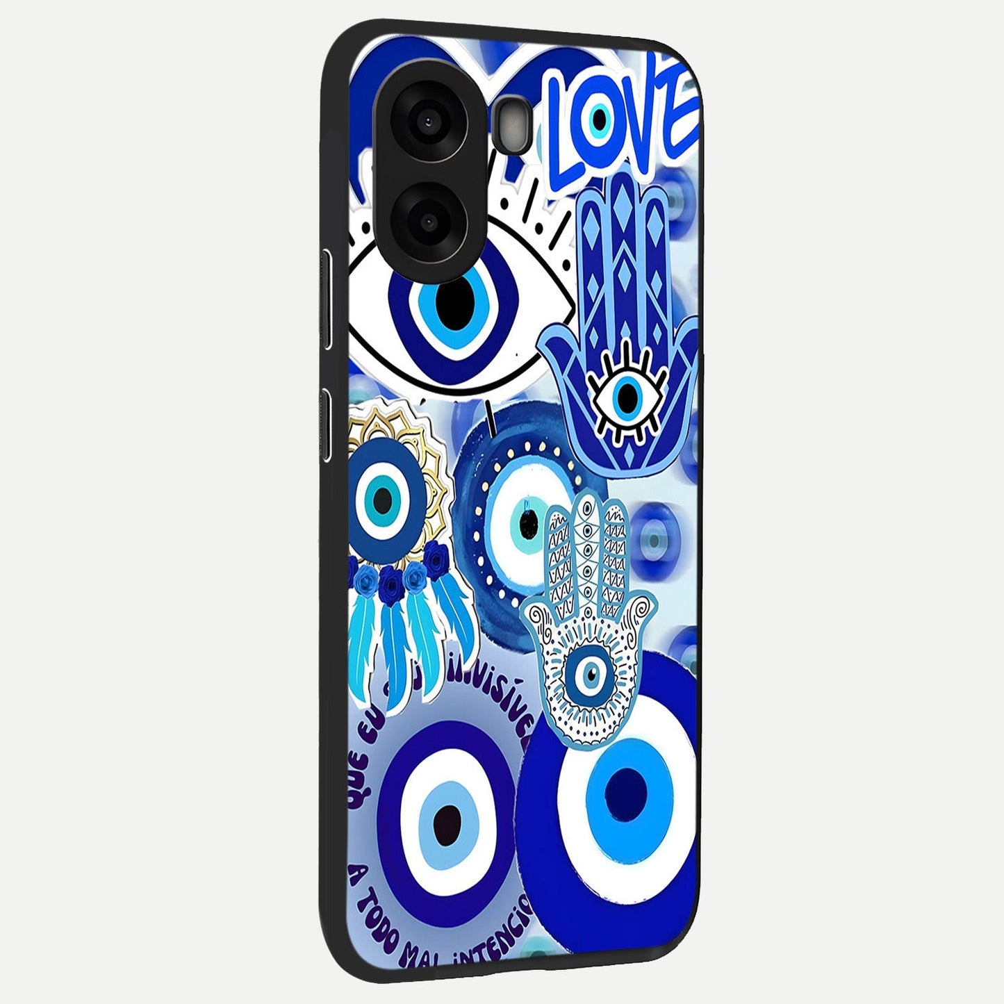 Evil Eyes Dream back cover For Oppo A6s slim fit glass case with vibrant aesthetic design
