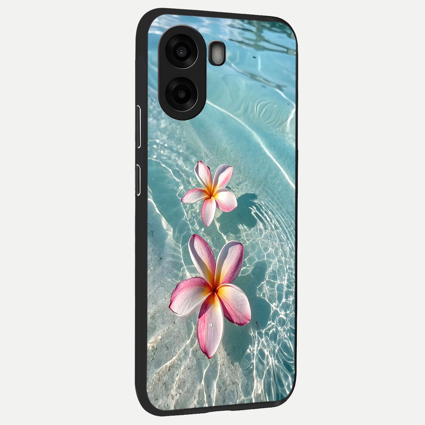 Floating Bloom Bliss back cover For Oppo A6s slim fit glass case with vibrant aesthetic design