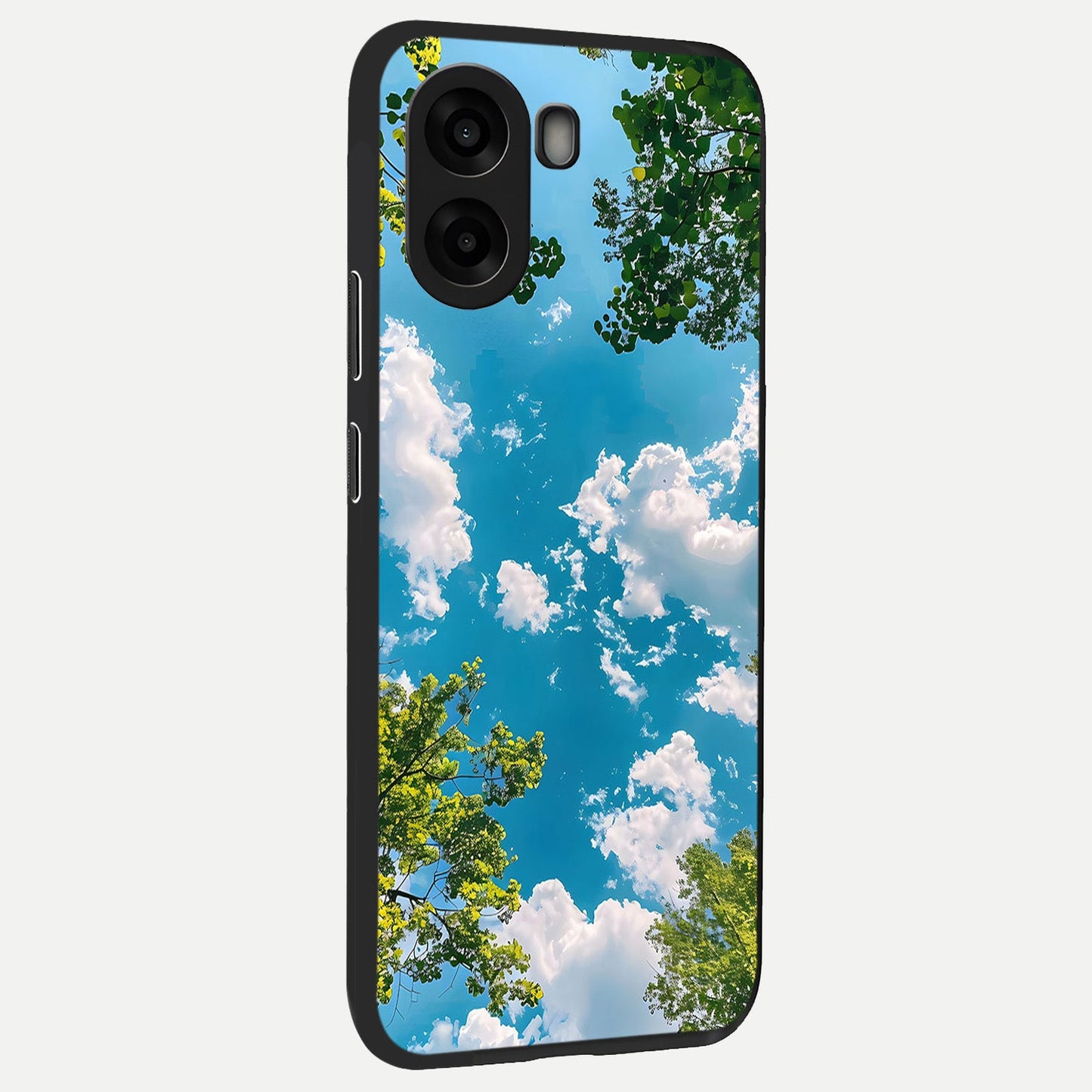 Green Moon Energy back cover For Oppo A6s slim fit glass case with vibrant aesthetic design