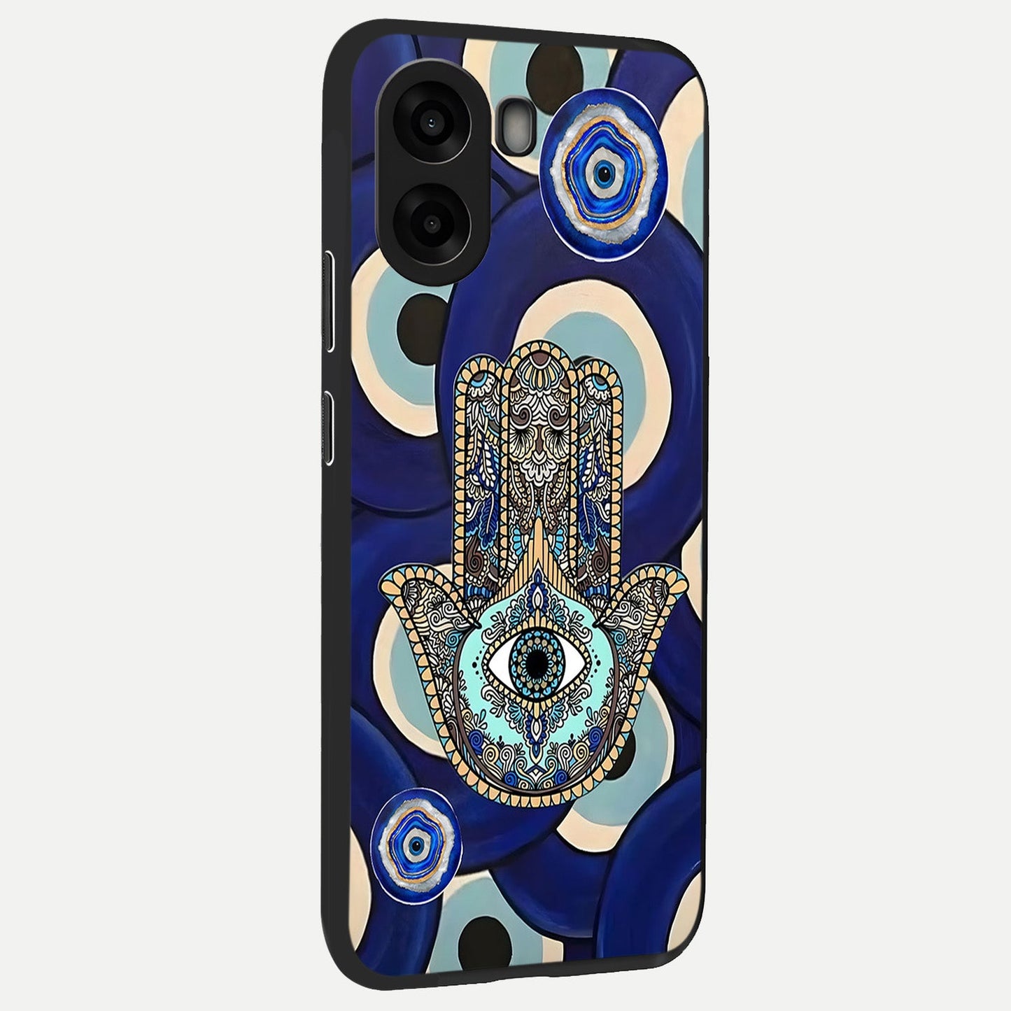 Hamsa Divine Guard back cover For Oppo A6s slim fit glass case with vibrant aesthetic design