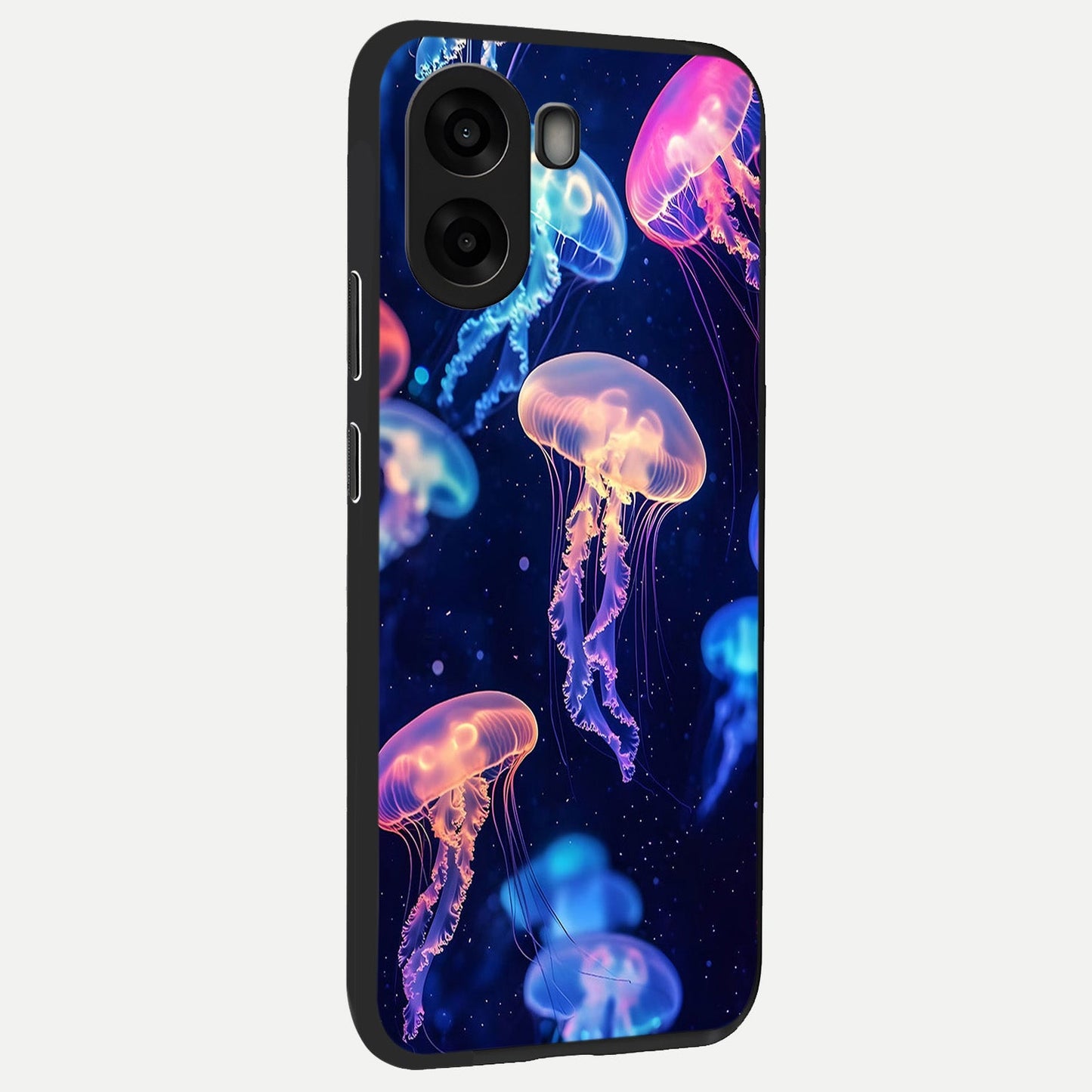 Jellyfish Pattern back cover For Oppo A6s slim fit glass case with vibrant aesthetic design