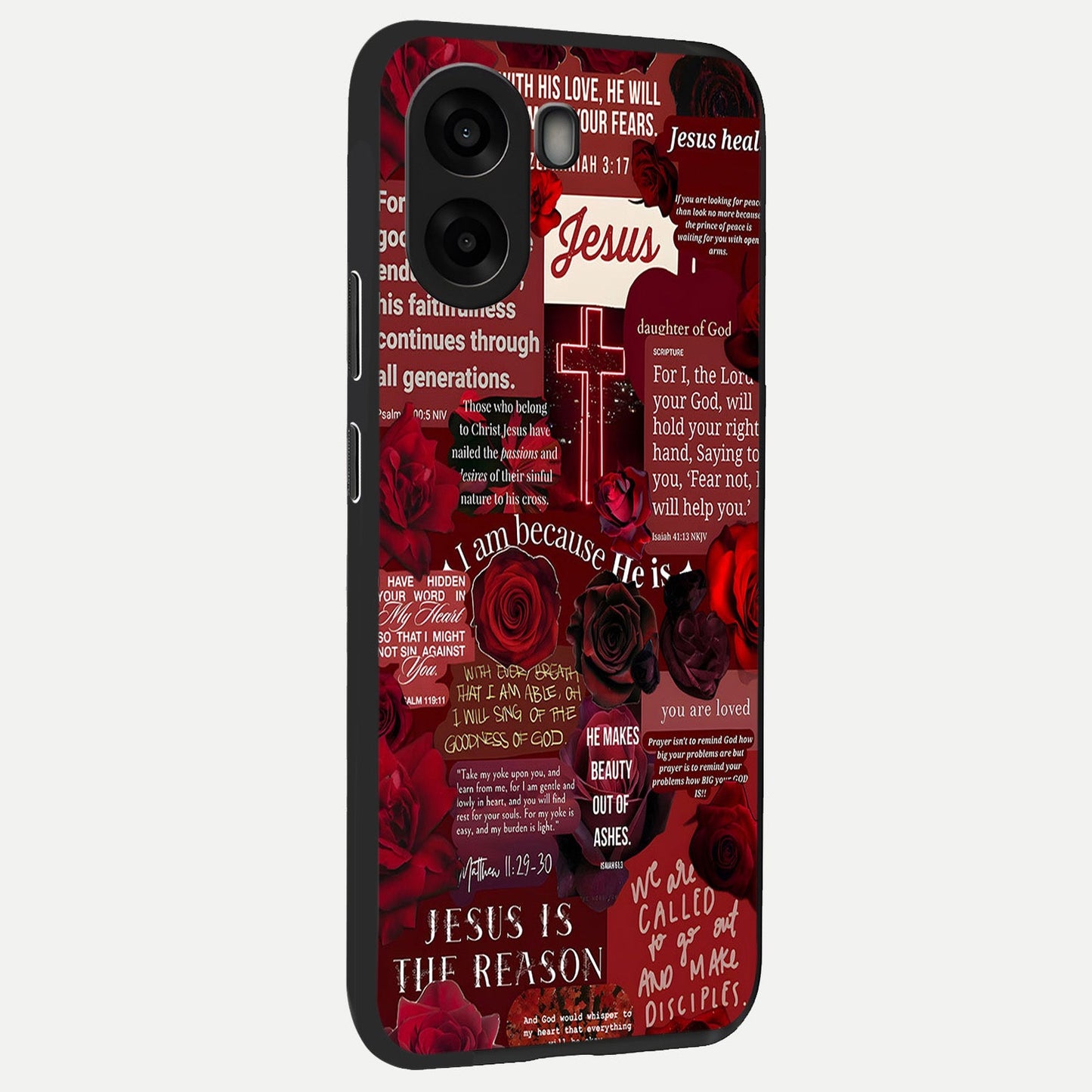 Jesus Love Heals back cover For Oppo A6s slim fit glass case with vibrant aesthetic design