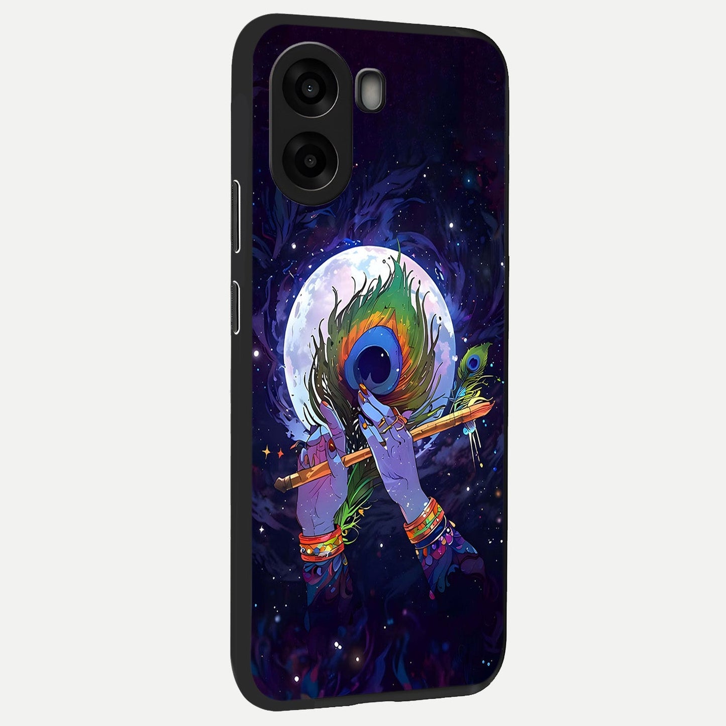 Krishna Hands Art back cover For Oppo A6s slim fit glass case with vibrant aesthetic design