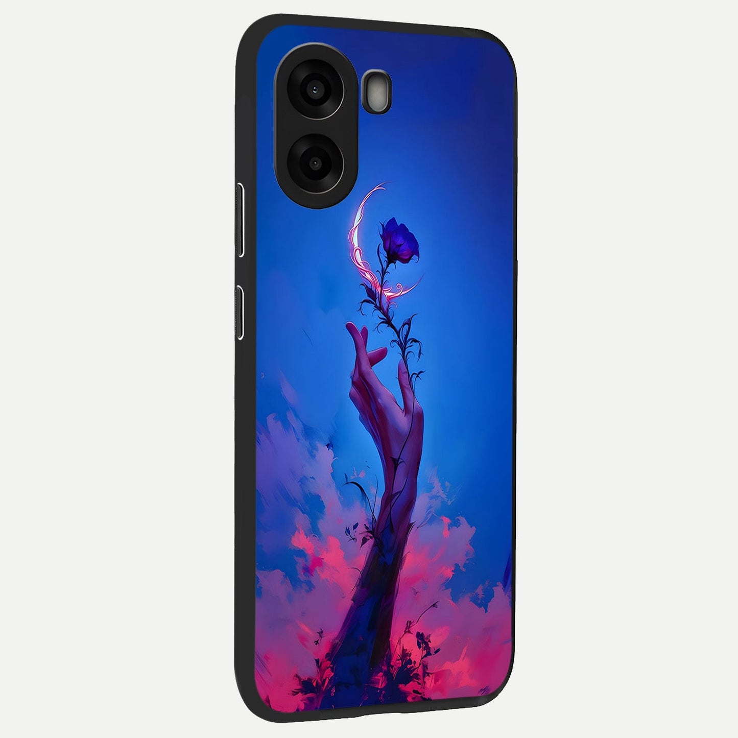 Mystic Hand back cover For Oppo A6s slim fit glass case with vibrant aesthetic design