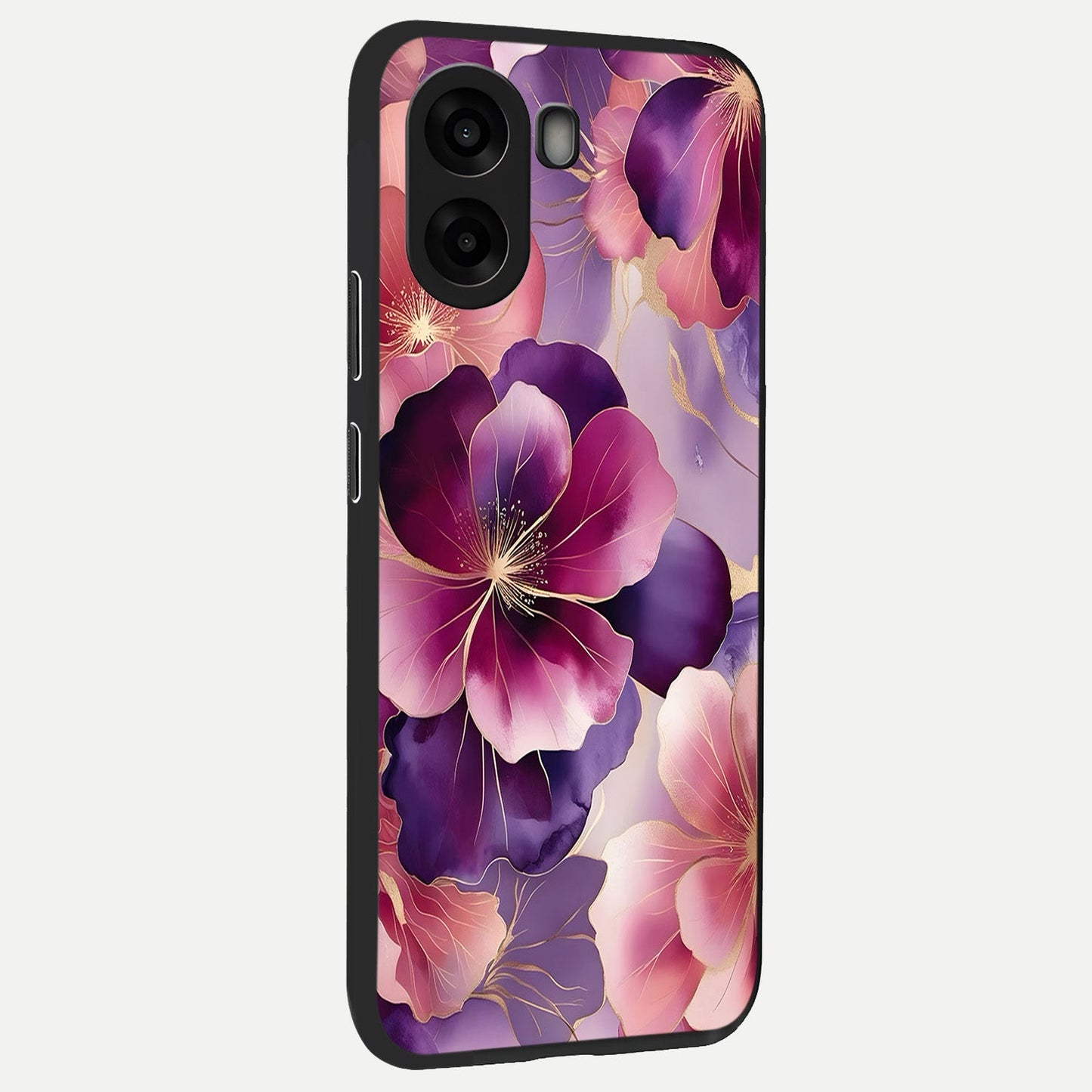 Pink Bouquet Florals back cover For Oppo A6s slim fit glass case with vibrant aesthetic design