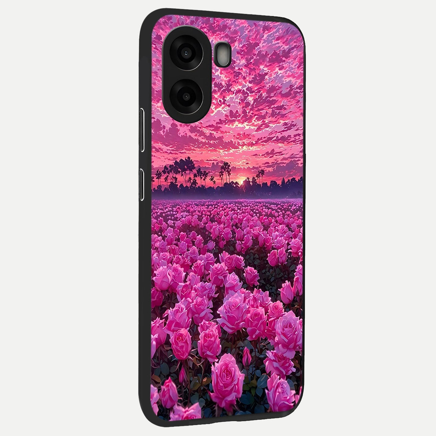 Rose Sunset Valley back cover For Oppo A6s slim fit glass case with vibrant aesthetic design