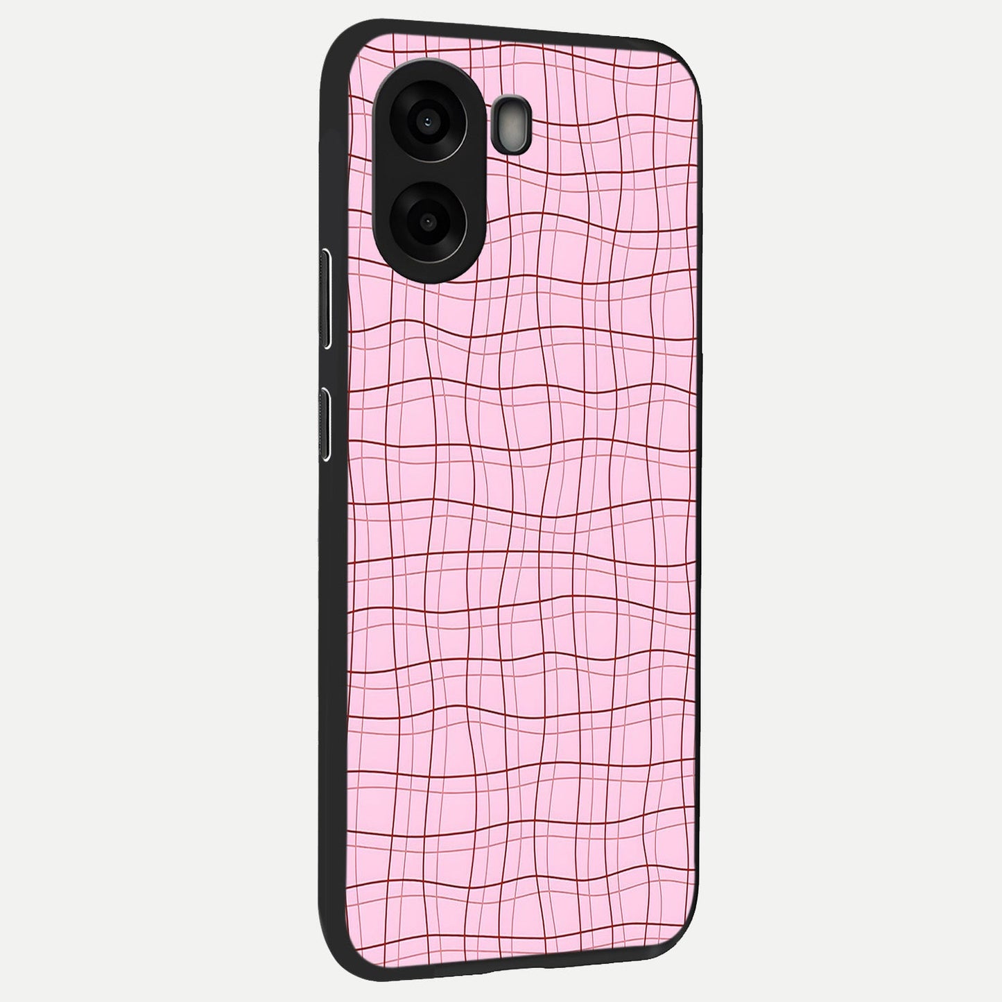 Soft Grid Bliss back cover For Oppo A6s slim fit glass case with vibrant aesthetic design