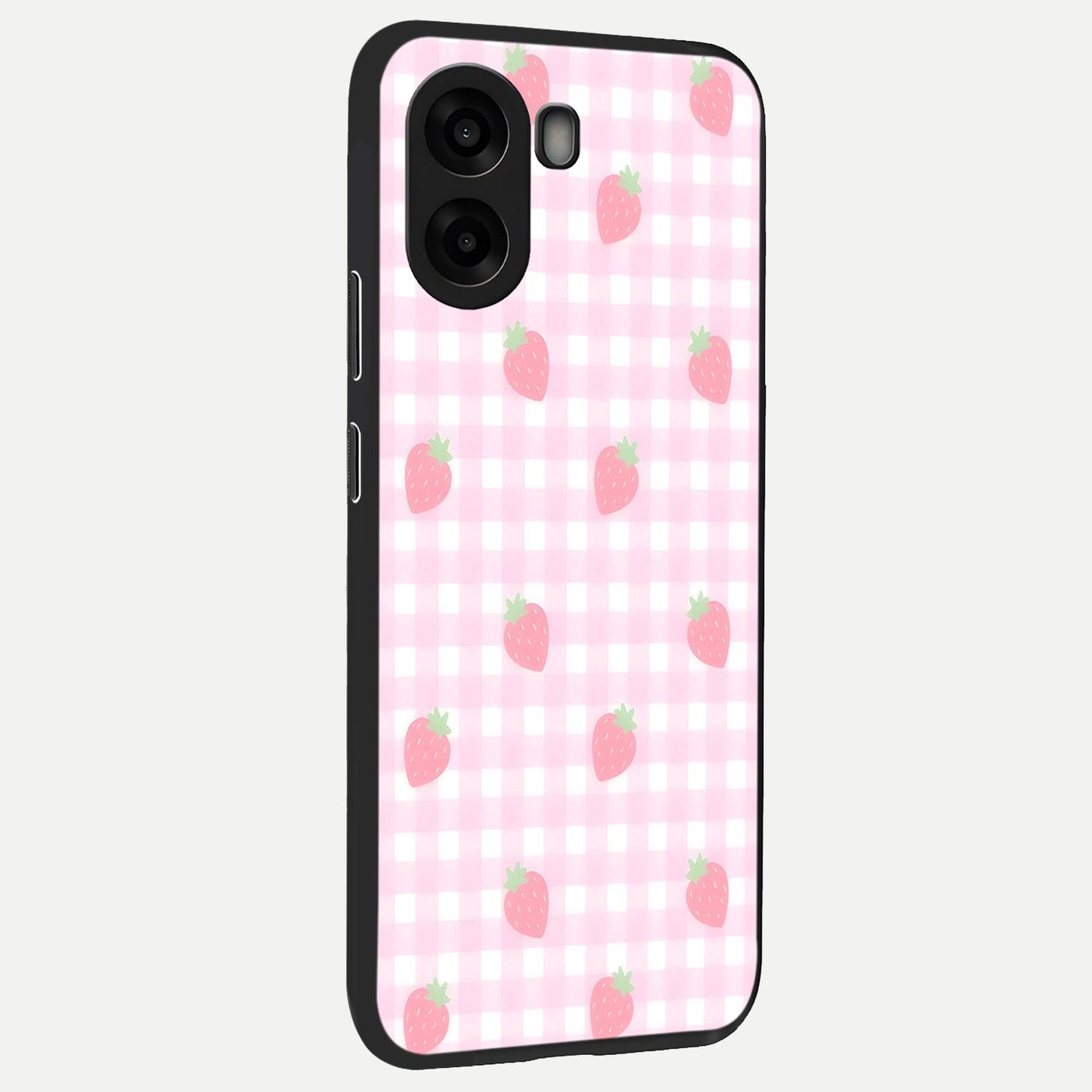 Strawberry Picnic Love back cover For Oppo A6s slim fit glass case with vibrant aesthetic design