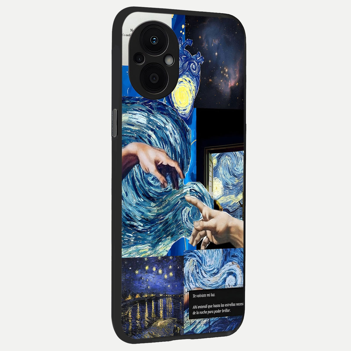 Aesthetic Vando Hands back cover For Oppo F21 Pro 5G slim fit glass case with vibrant aesthetic design