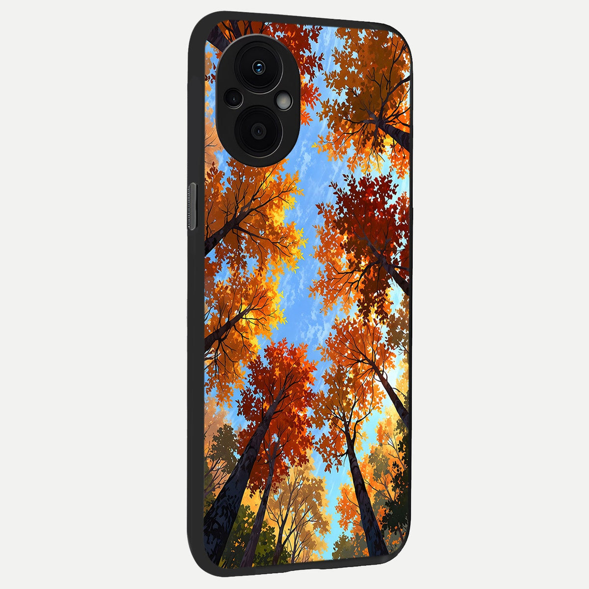 Autumn Sky Rise back cover For Oppo F21 Pro 5G slim fit glass case with vibrant aesthetic design