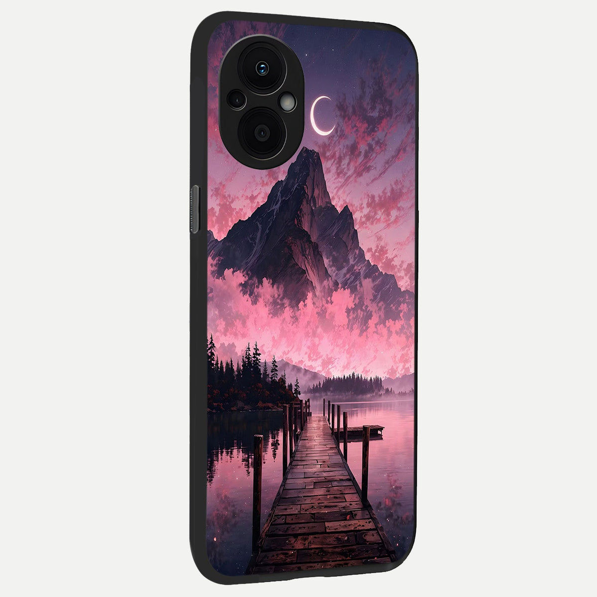 Beautiful Mountain View back cover For Oppo F21 Pro 5G slim fit glass case with vibrant aesthetic design